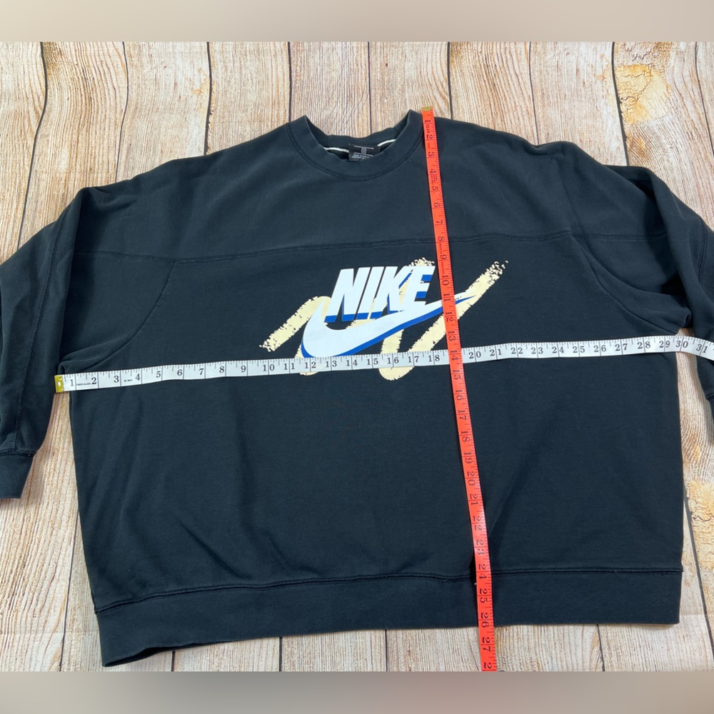 Women’s Nike Oversized Crop Archive Pullover Sweatshirt Black Size 2X - Picture 4 of 8